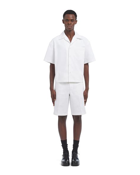 prada drill shirt|Optical White Drill Shirt .